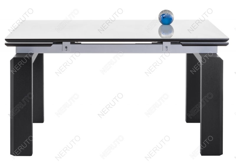 Стеклянный стол Даос белый / венге