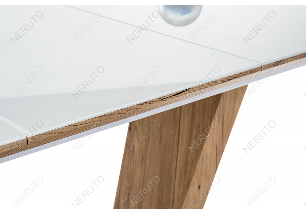 Стол на тумбе Petir белый / дуб монтана