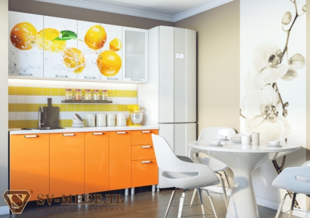 Кухонный гарнитур Апельсины с фотопечатью без глянца
